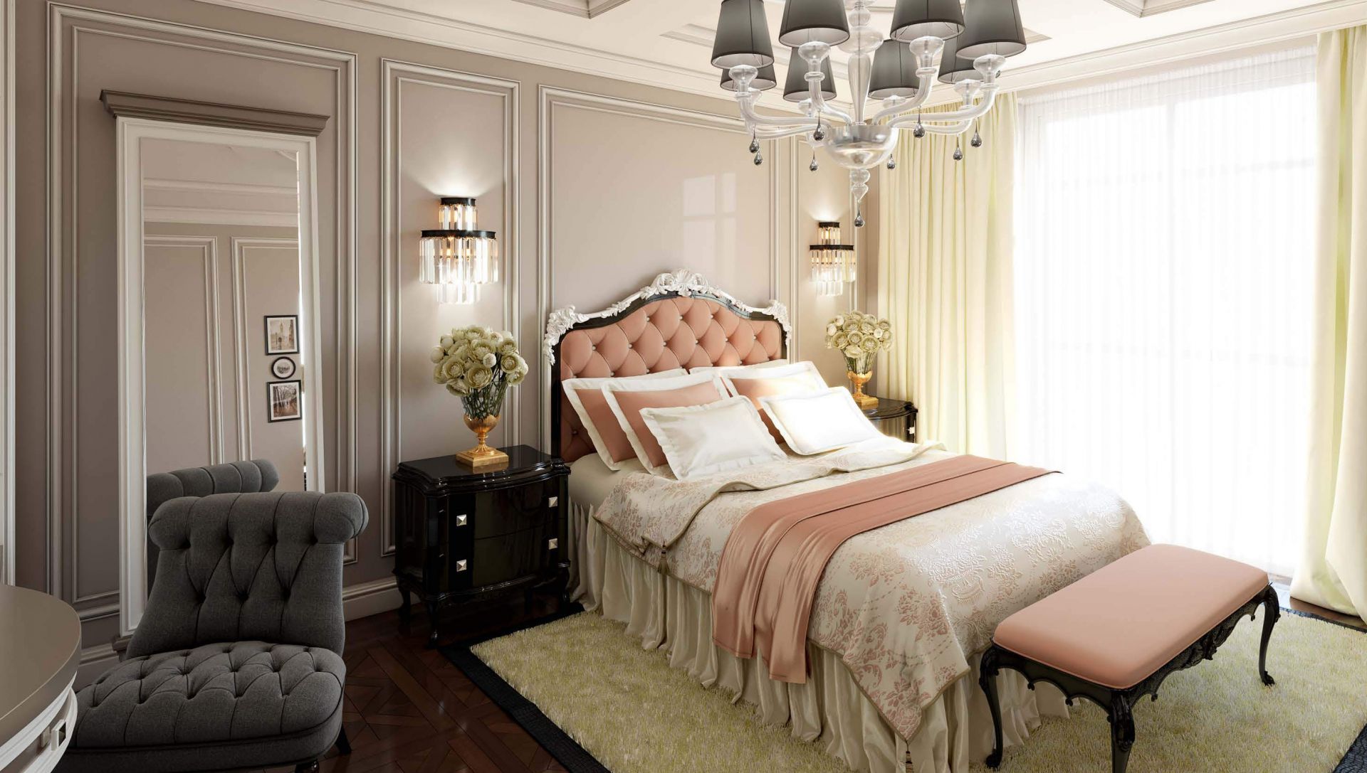 Neoclassical style bedroom design