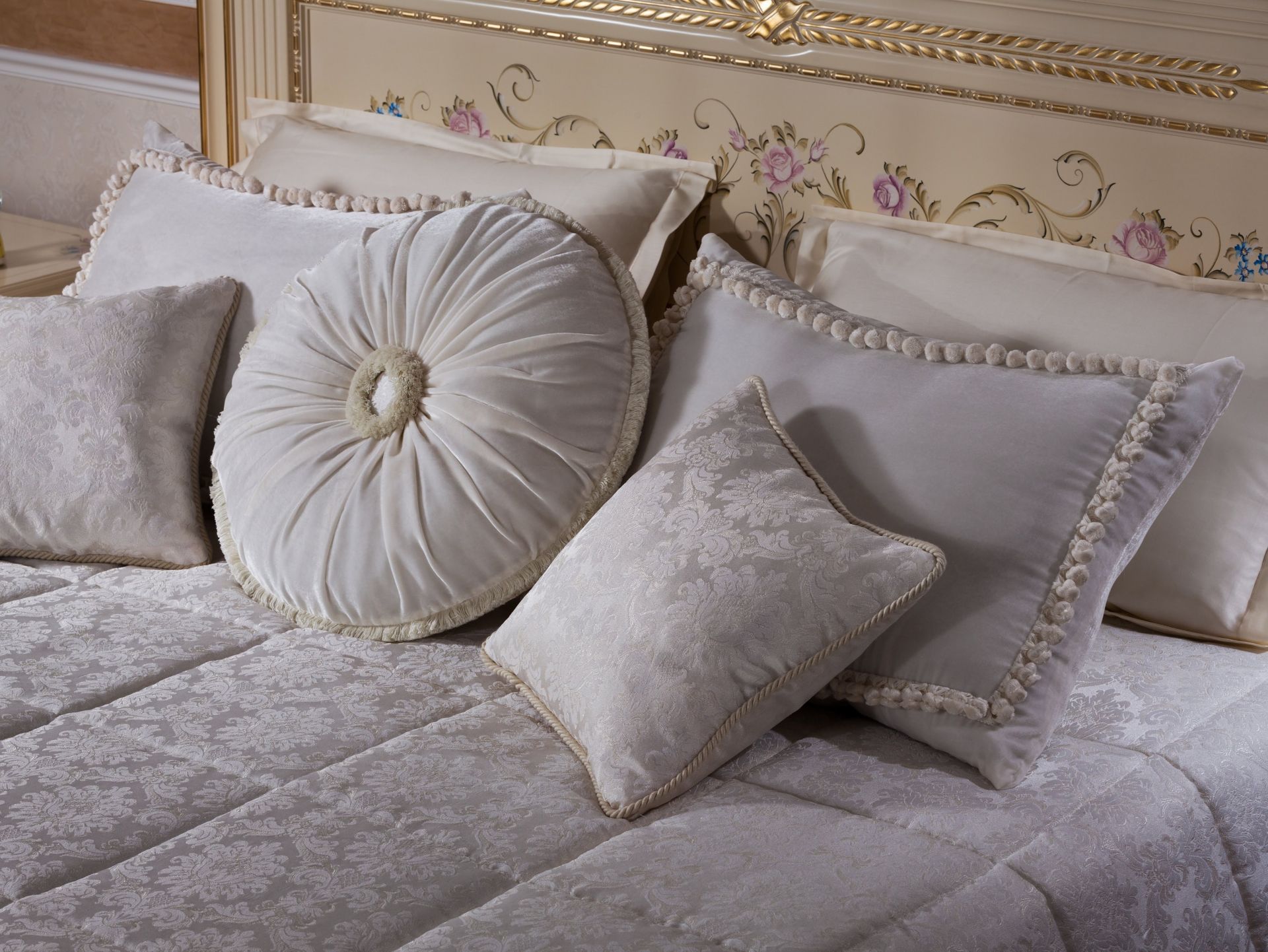 Decorative pillows for a bedroom