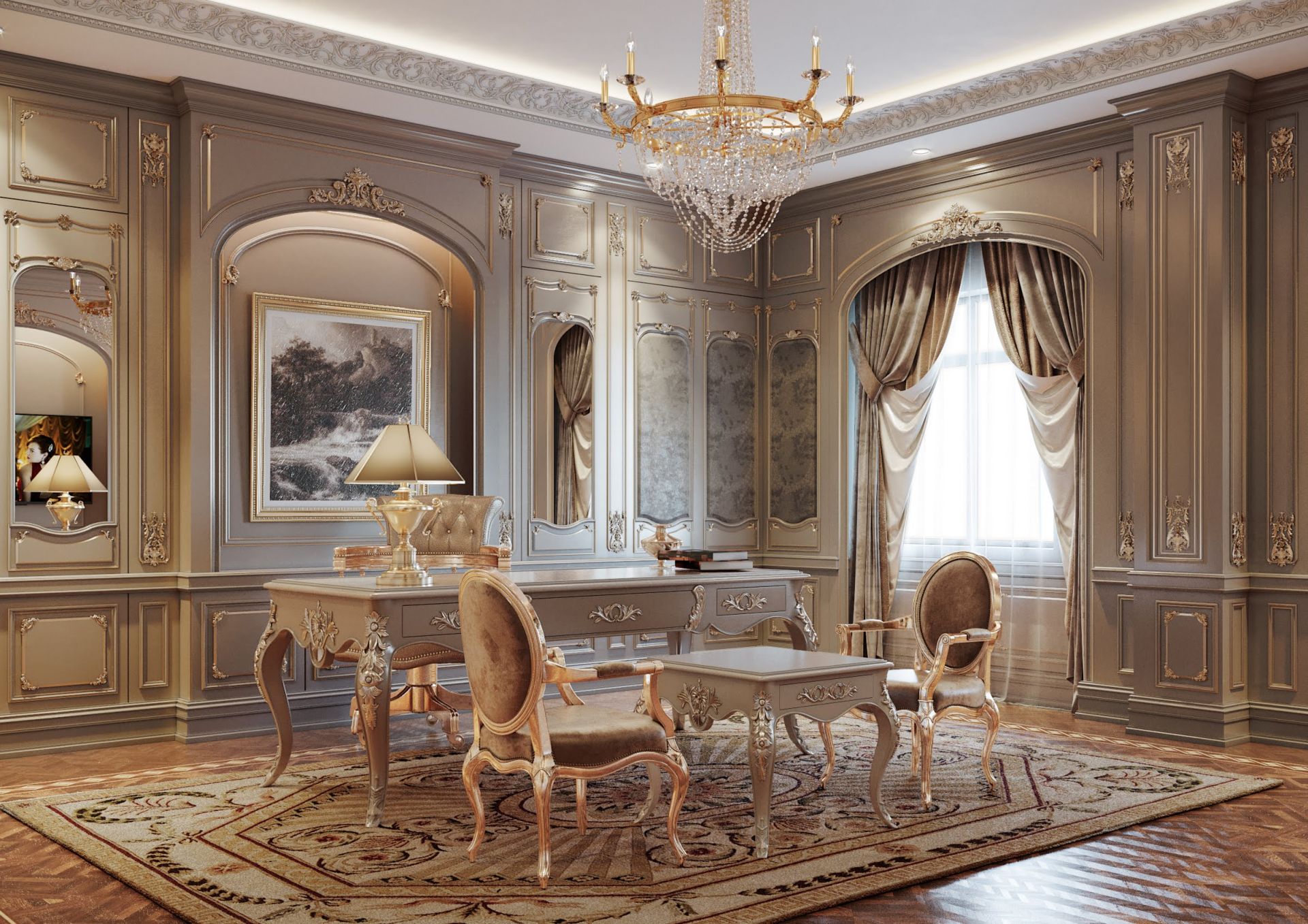 Luxurious study interior