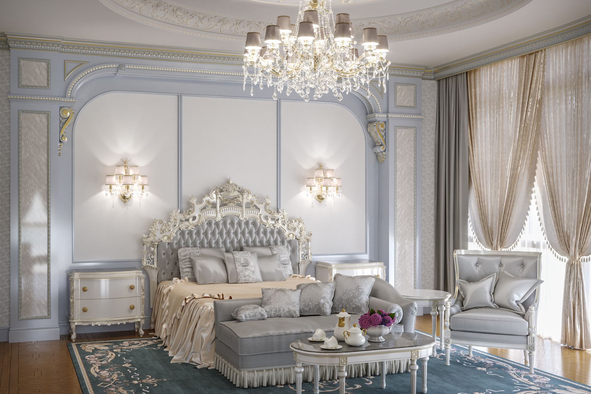 Luxurious light bedroom