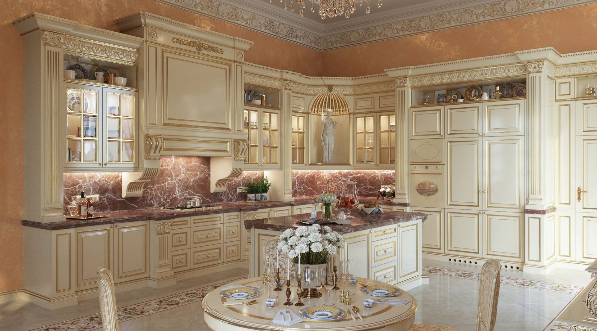 Luxurious classic kitchen interior