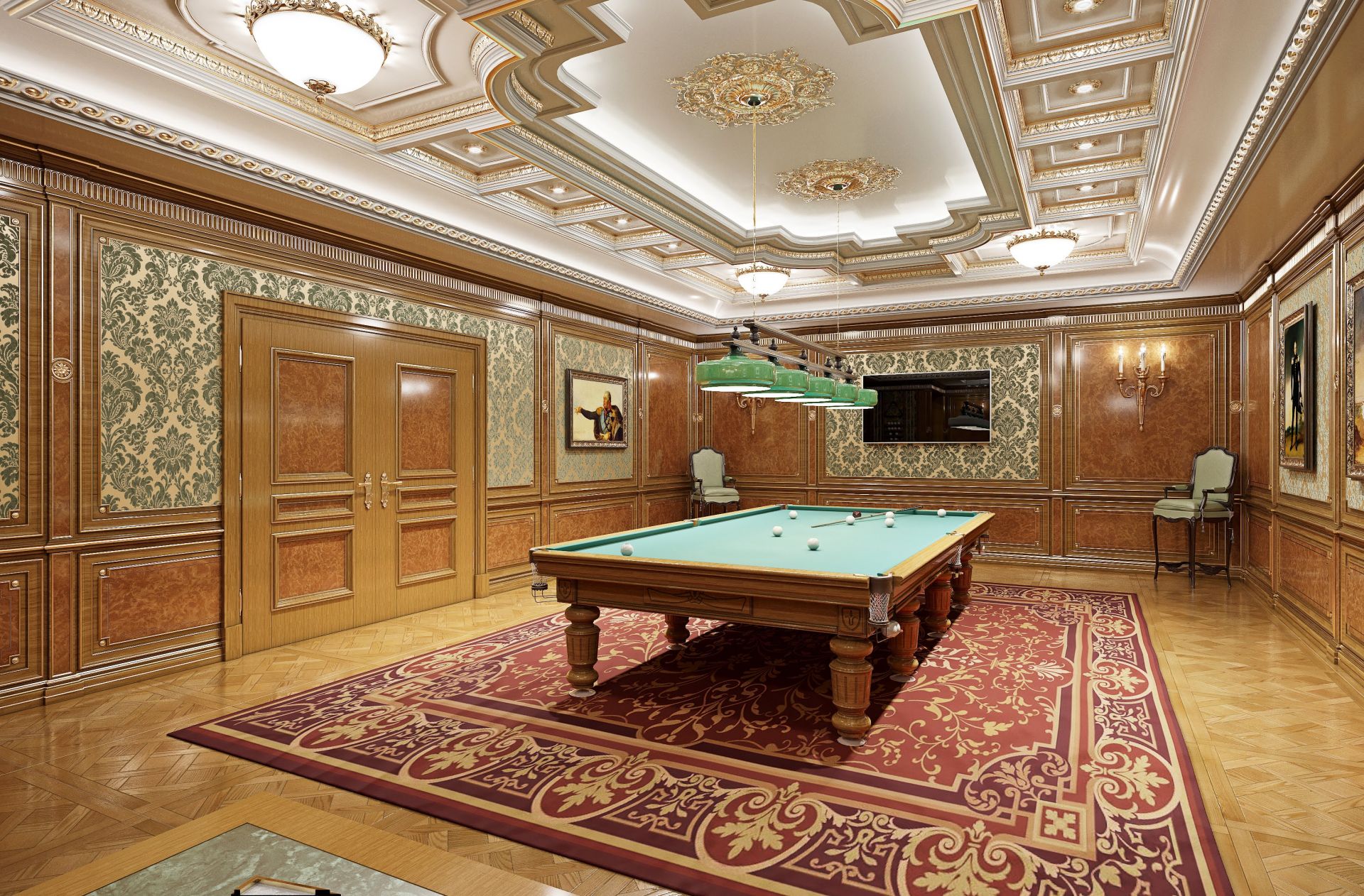 Billiard room interior