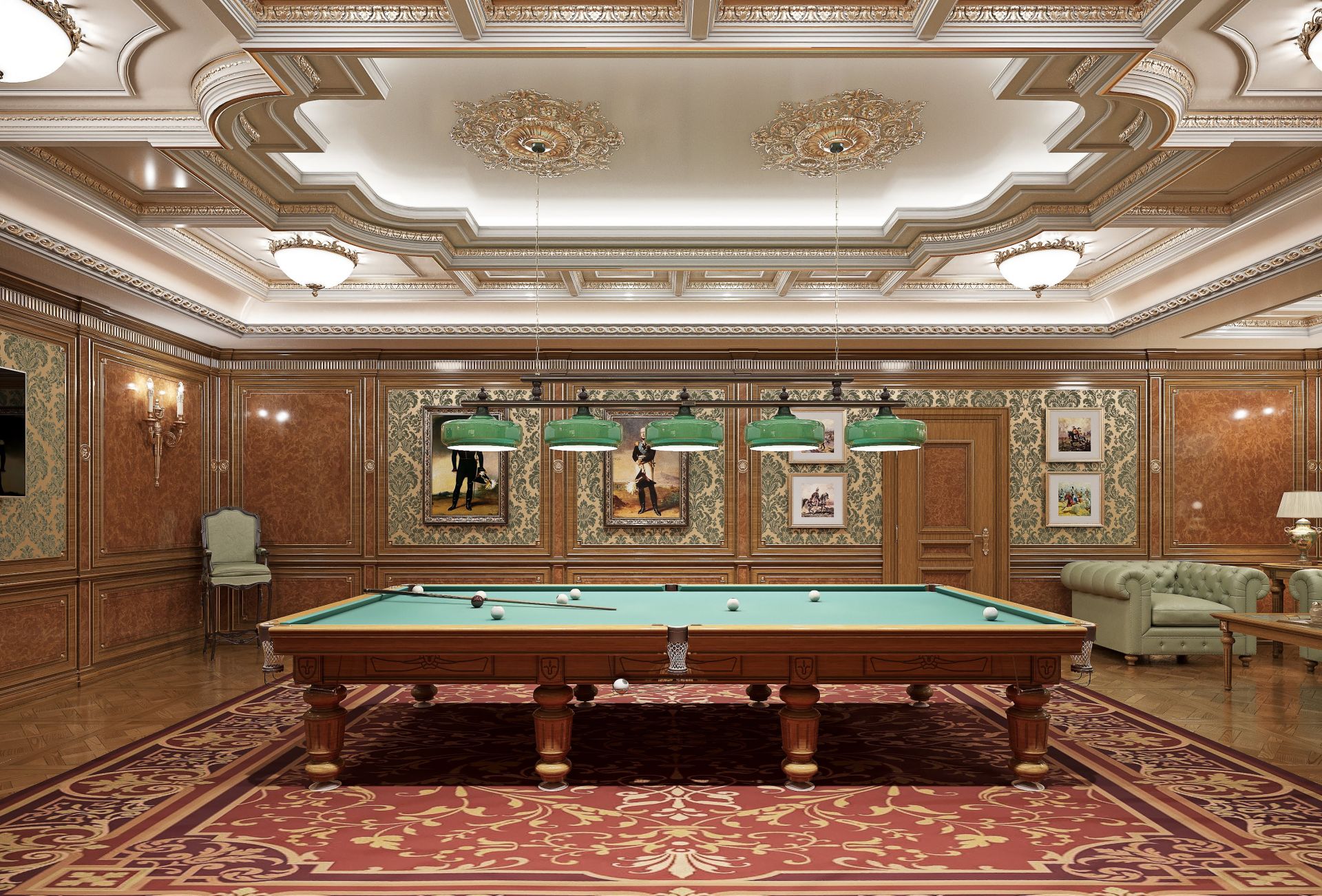 Billiard room interior