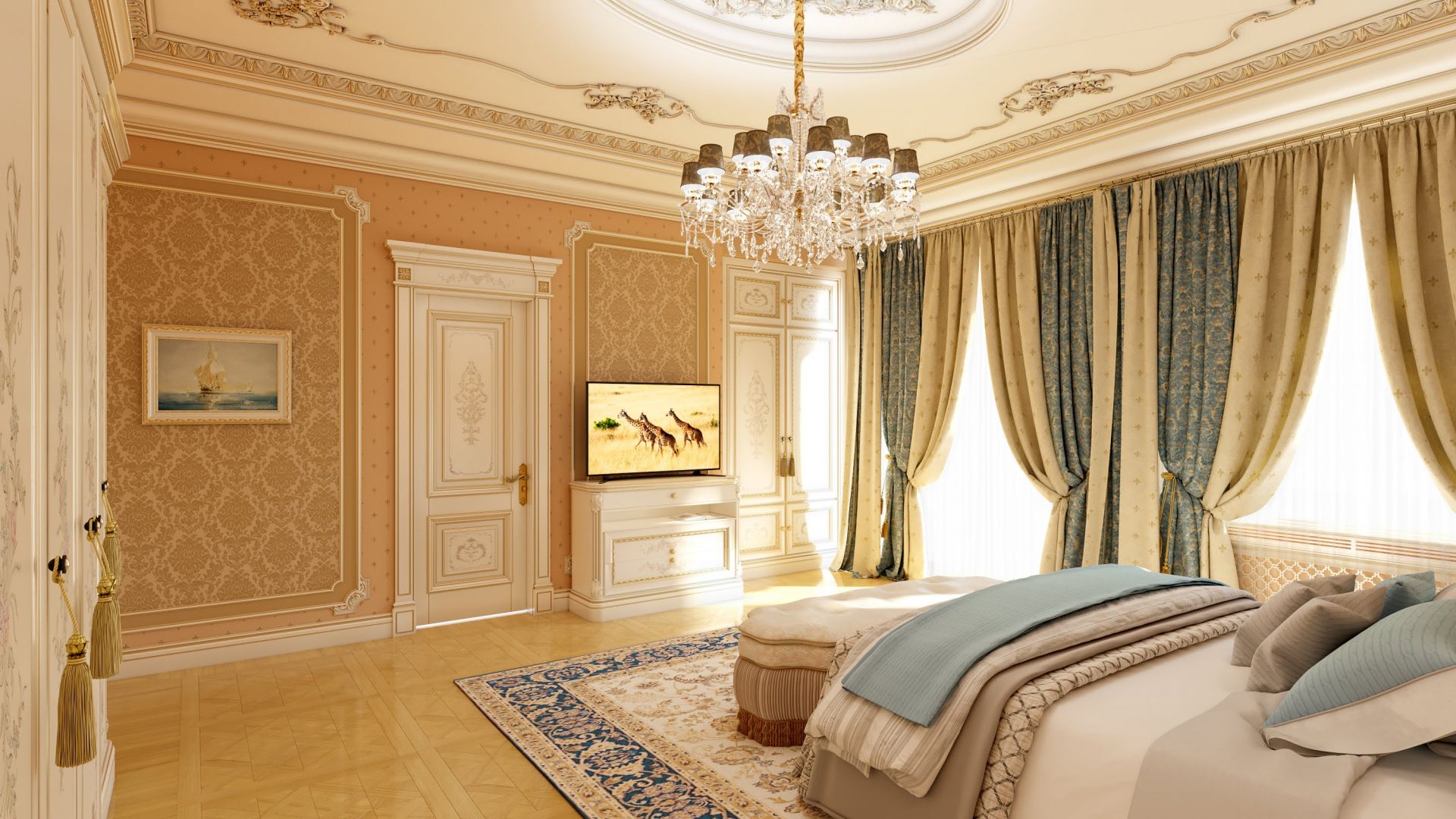 Спальня в стиле рококо 