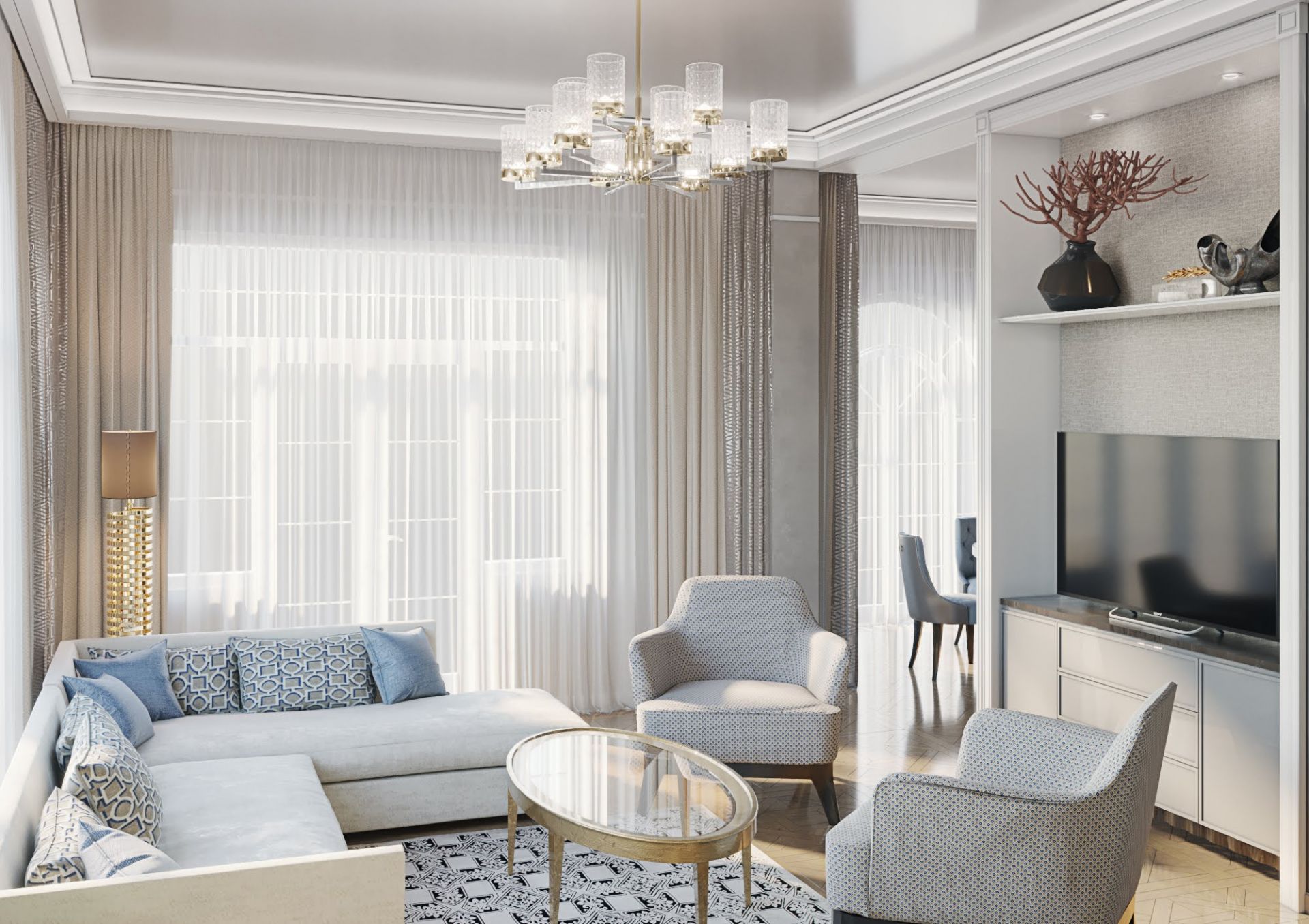 Living room design, Riviera Villas