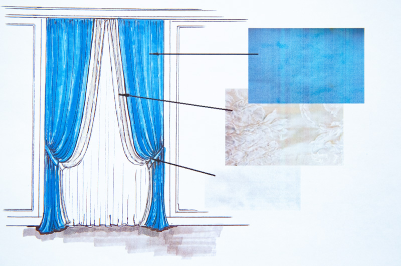 Textiles for an interior, sketch