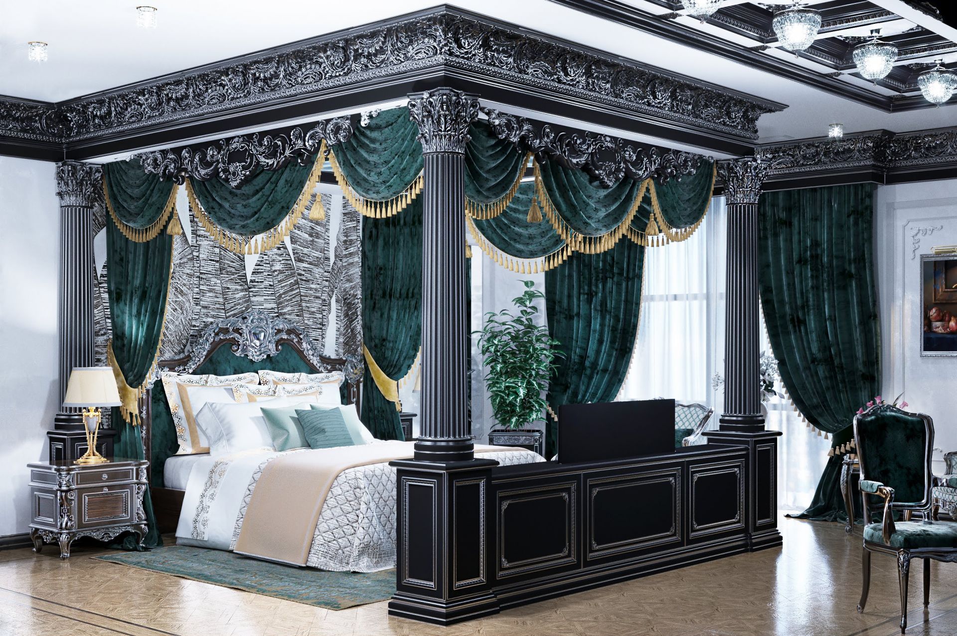 Дизайн интерьера королевской спальни