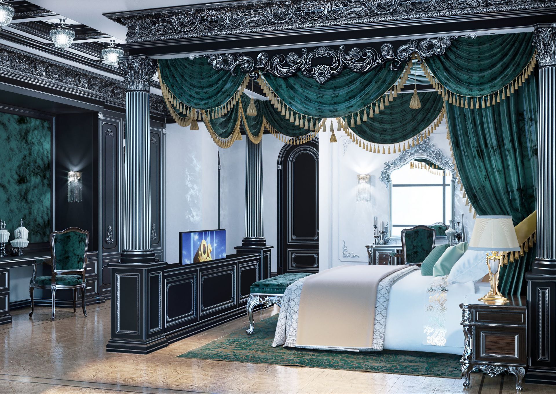 Royal bedroom interior design
