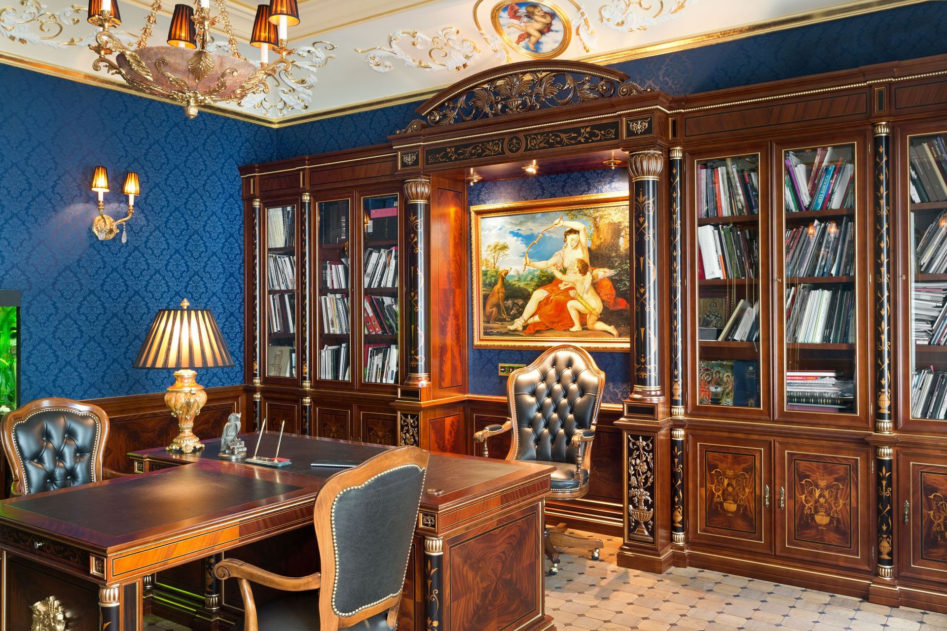 Study interior with baroque elements