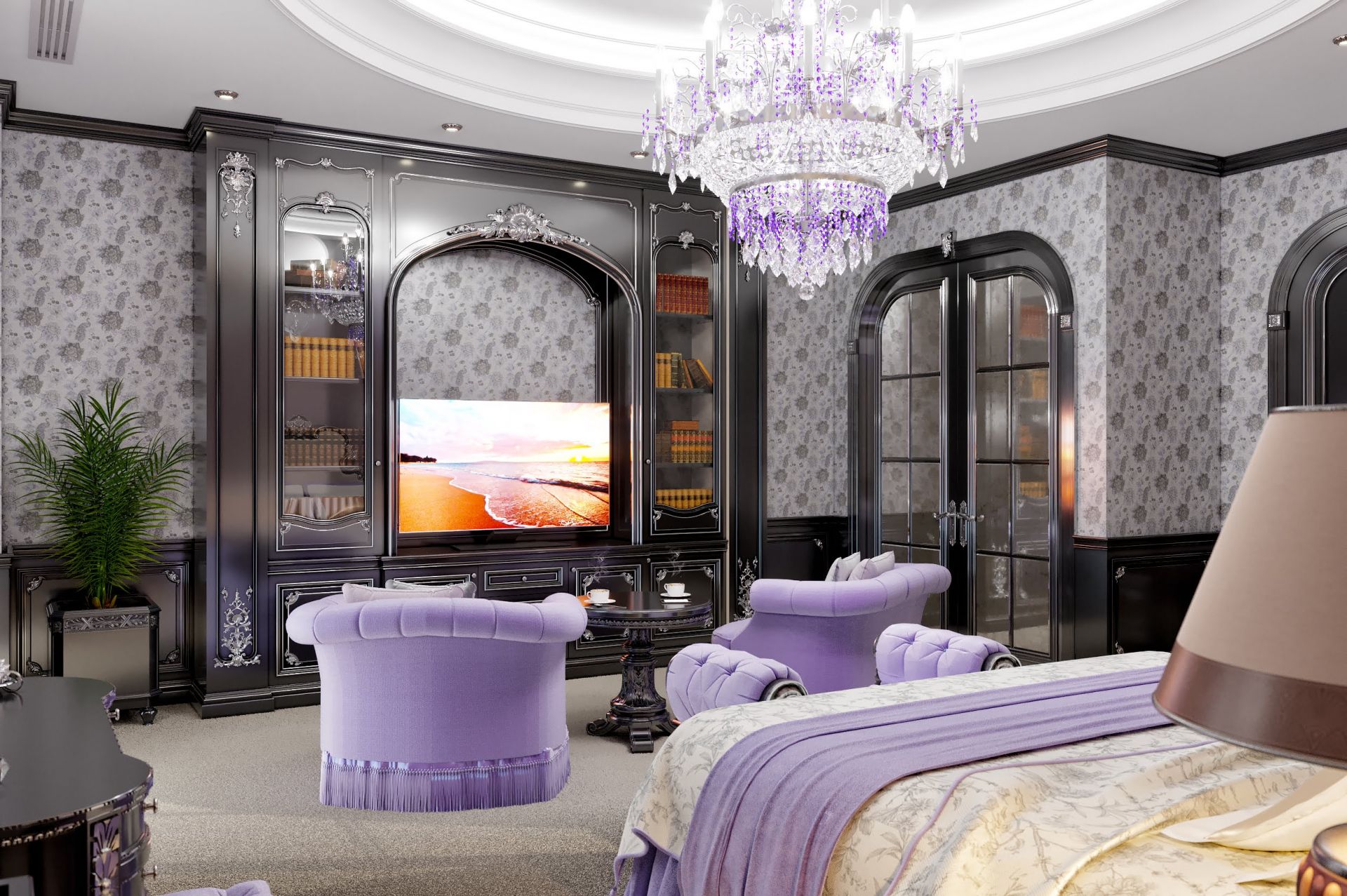 Luxurious bedroom interior