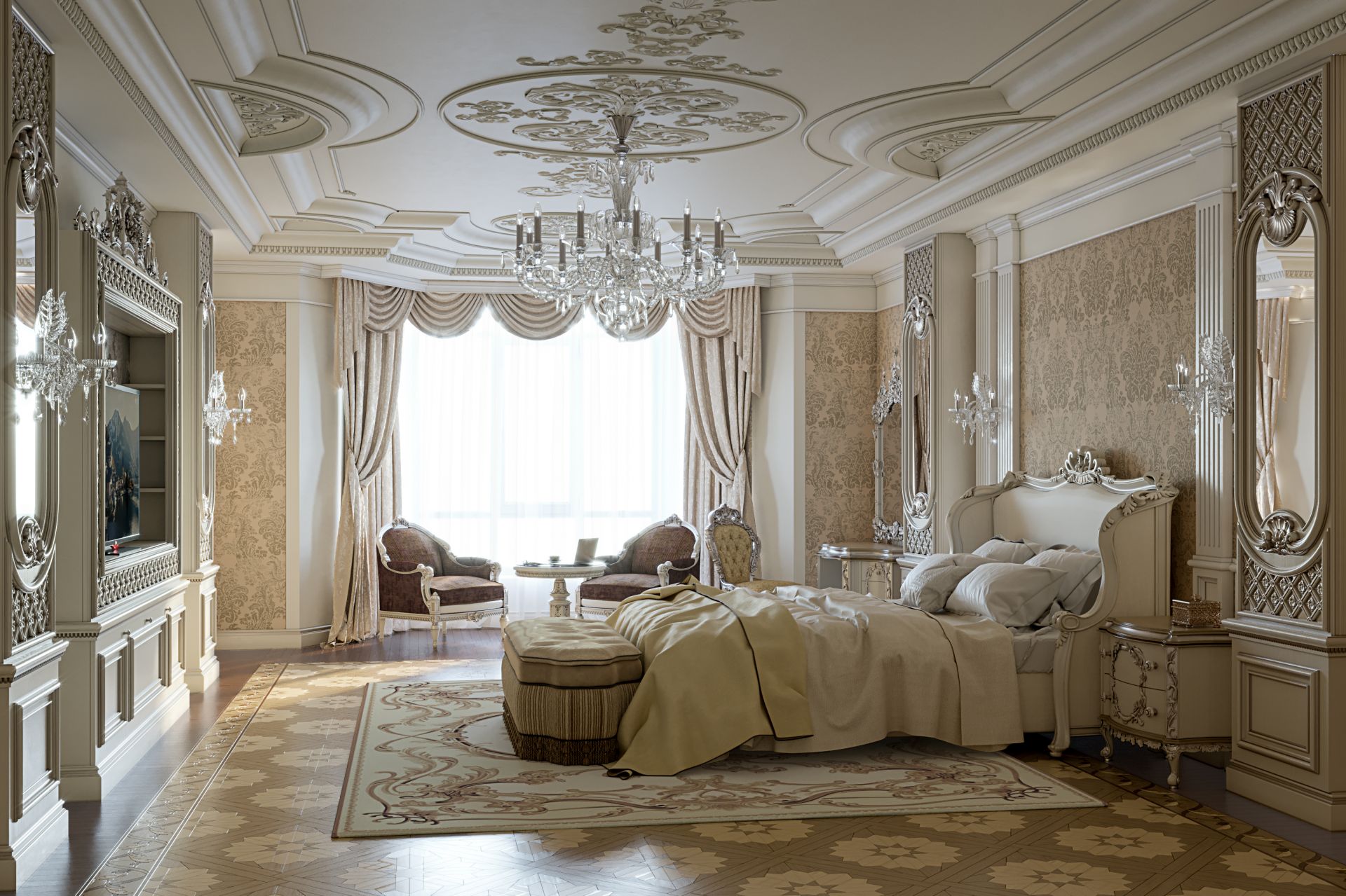 Empire-style apartment interior design