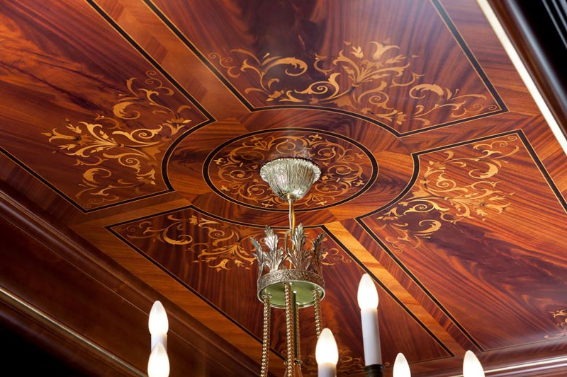 Coffered ceilings with inlay
