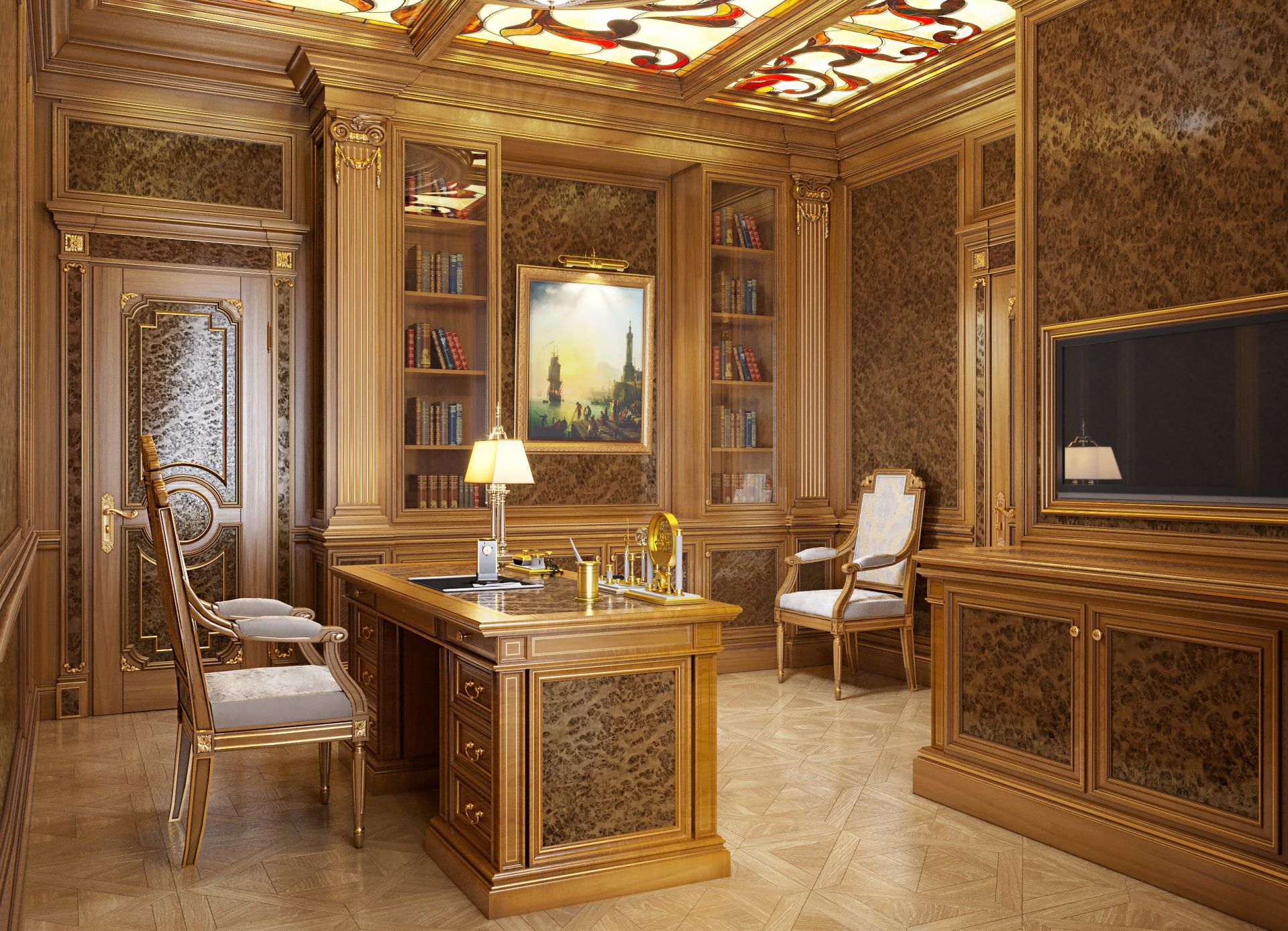 Study interior in a private residence