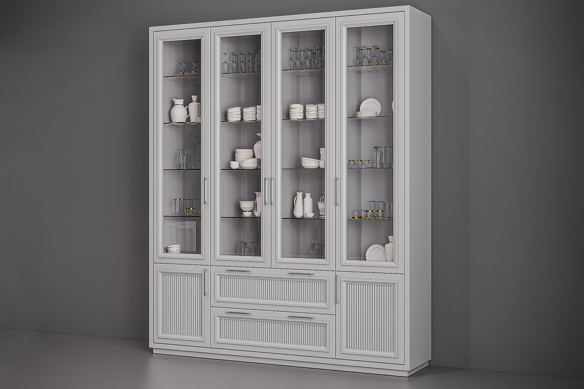 Wooden showcase for the kitchen of the Manhattan collection
