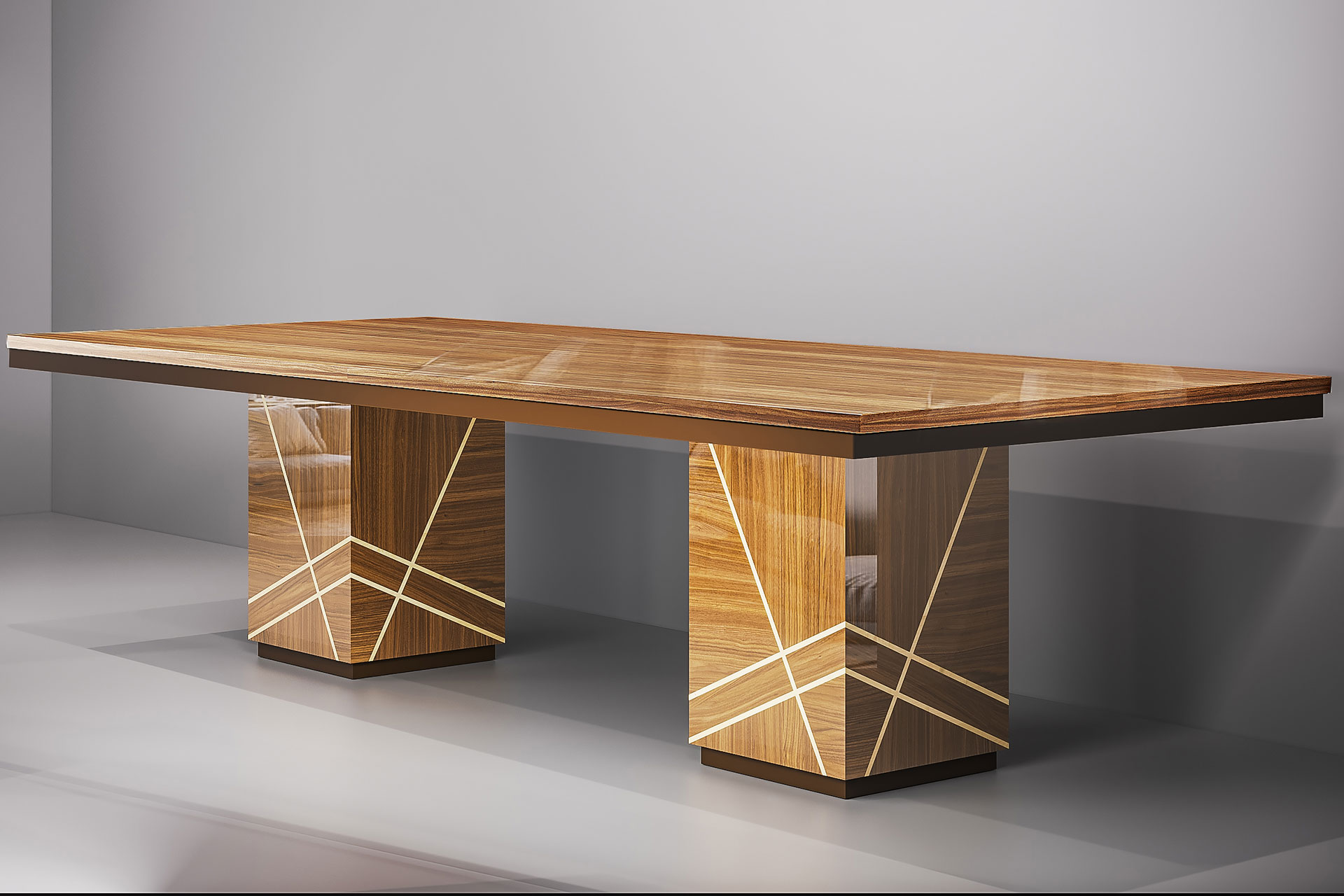 Kitchen dining table made of wood and veneer