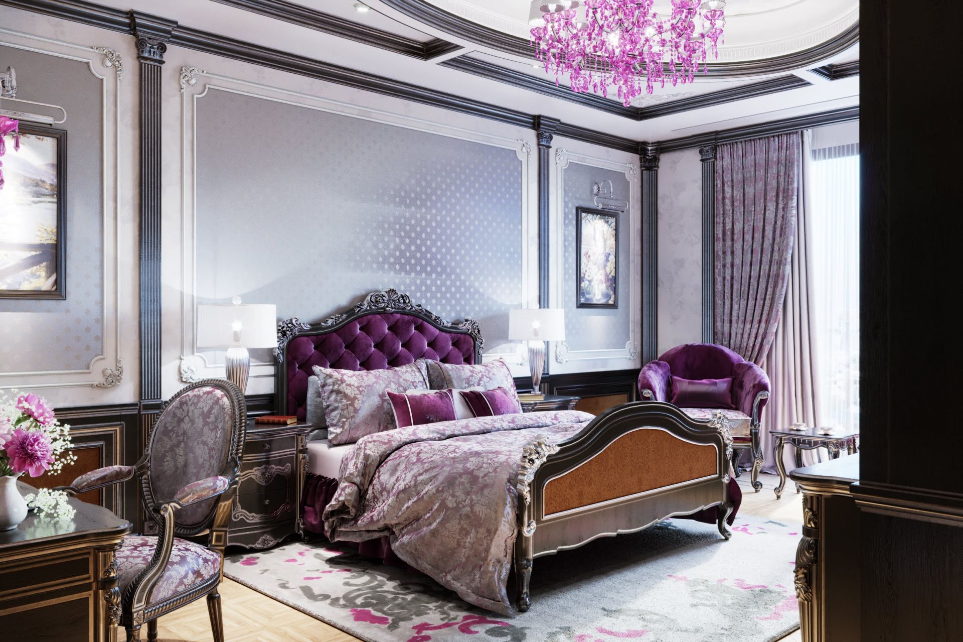 Design, Violet bedroom
