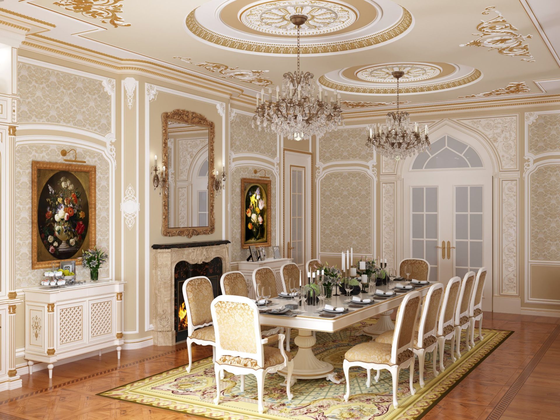 Дизайн, Красива вітальня в палацовому стилі