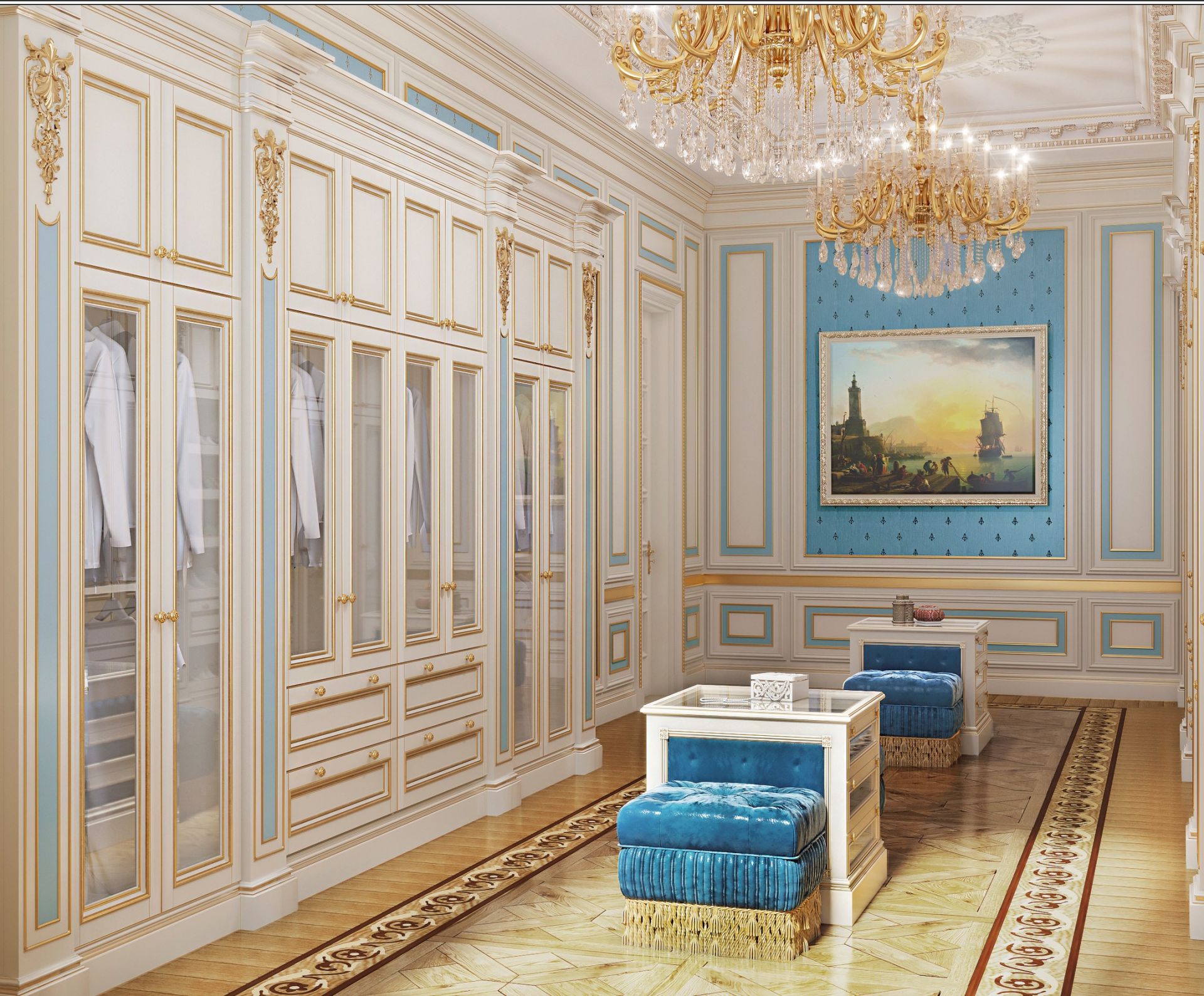 Wood, Palace-style dressing room