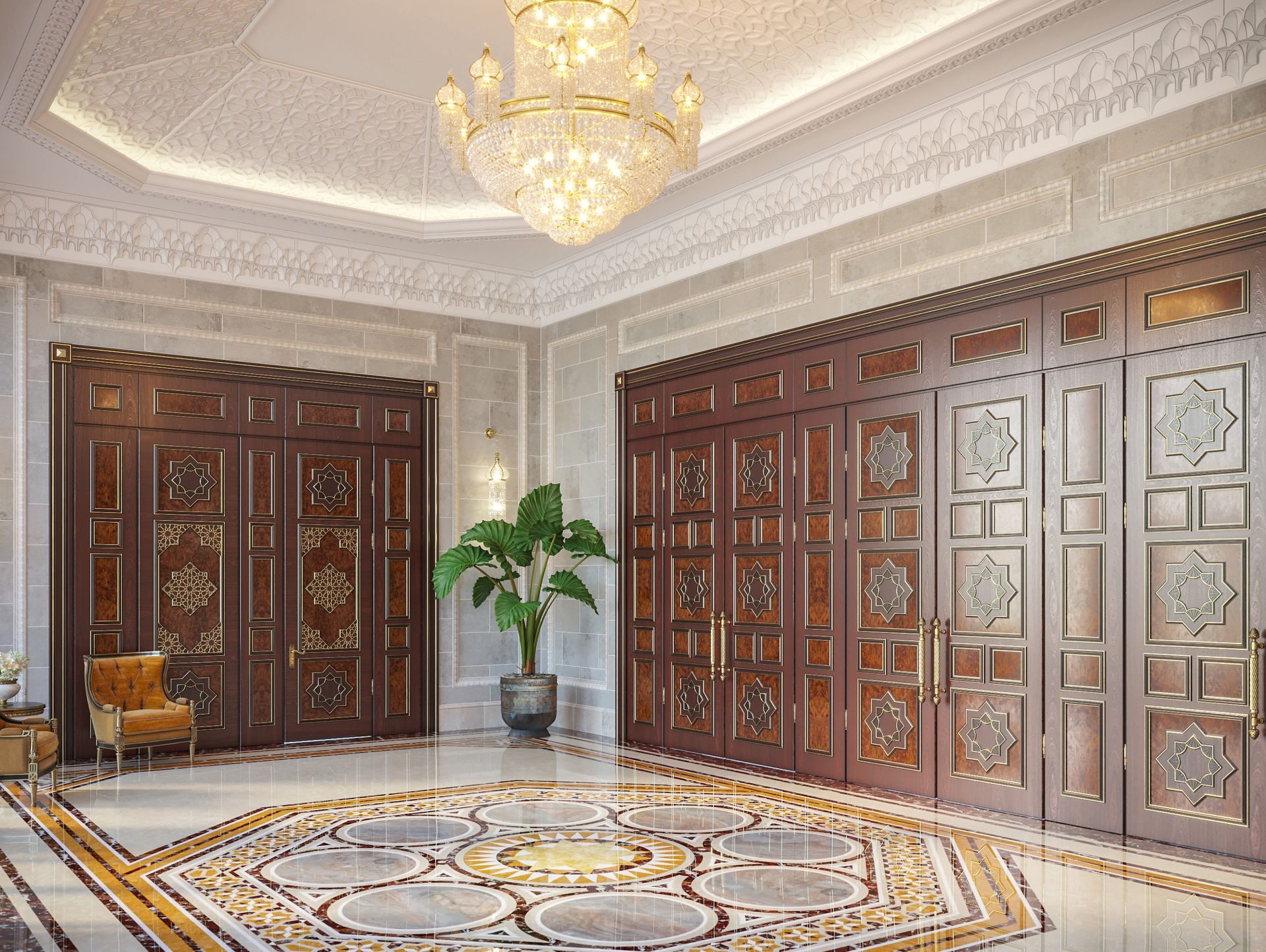 Design, Oriental style hall interior