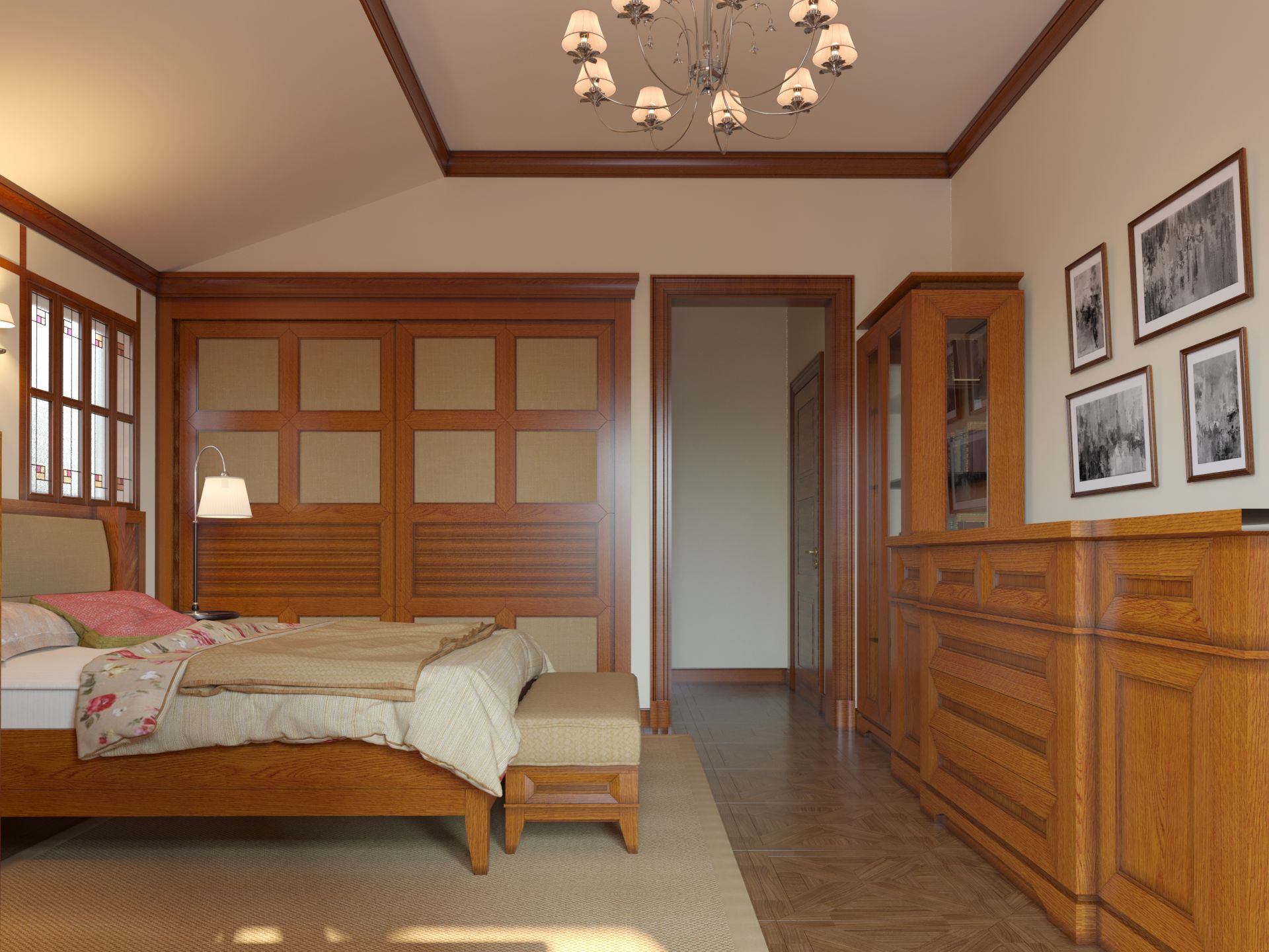 Design, American-style bedroom interior
