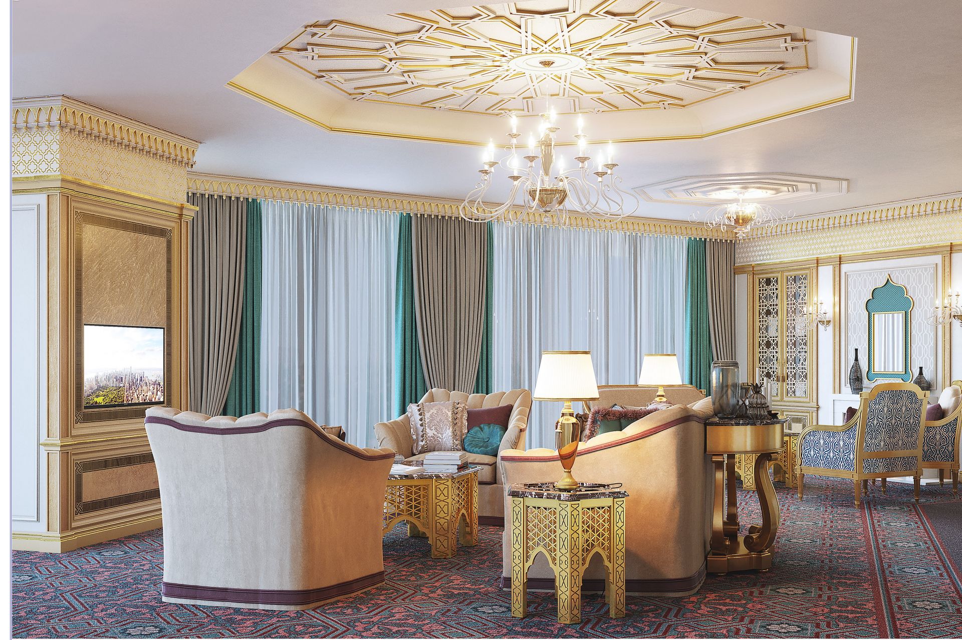 Design, Presidential suite in Arabian style, Hilton