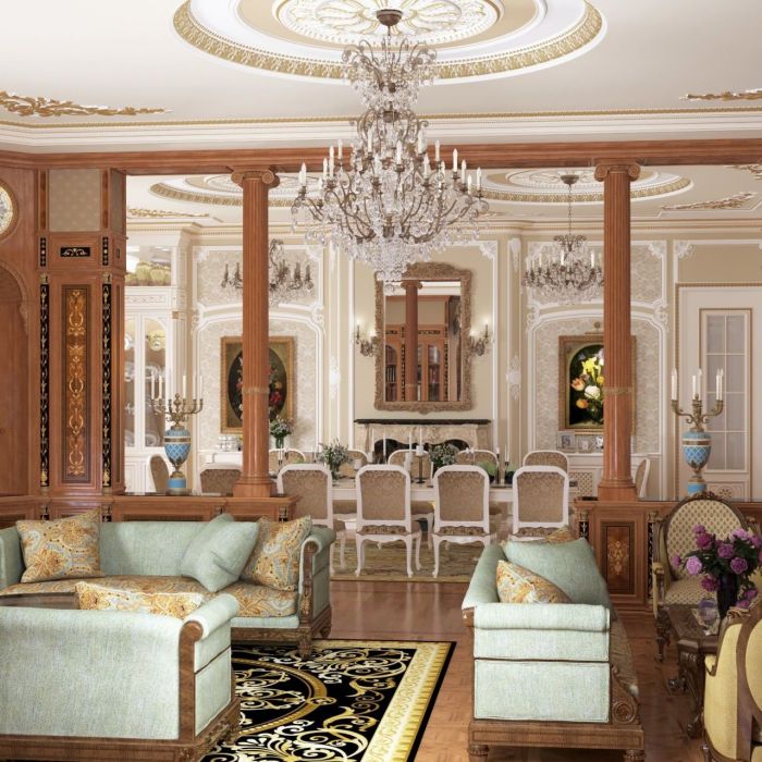 Beautiful living room in palace style